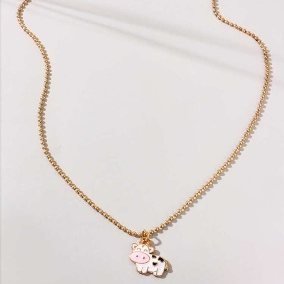 330 Cow Charm Necklace 18$